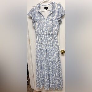 MSK Blue and White Floral Dress
